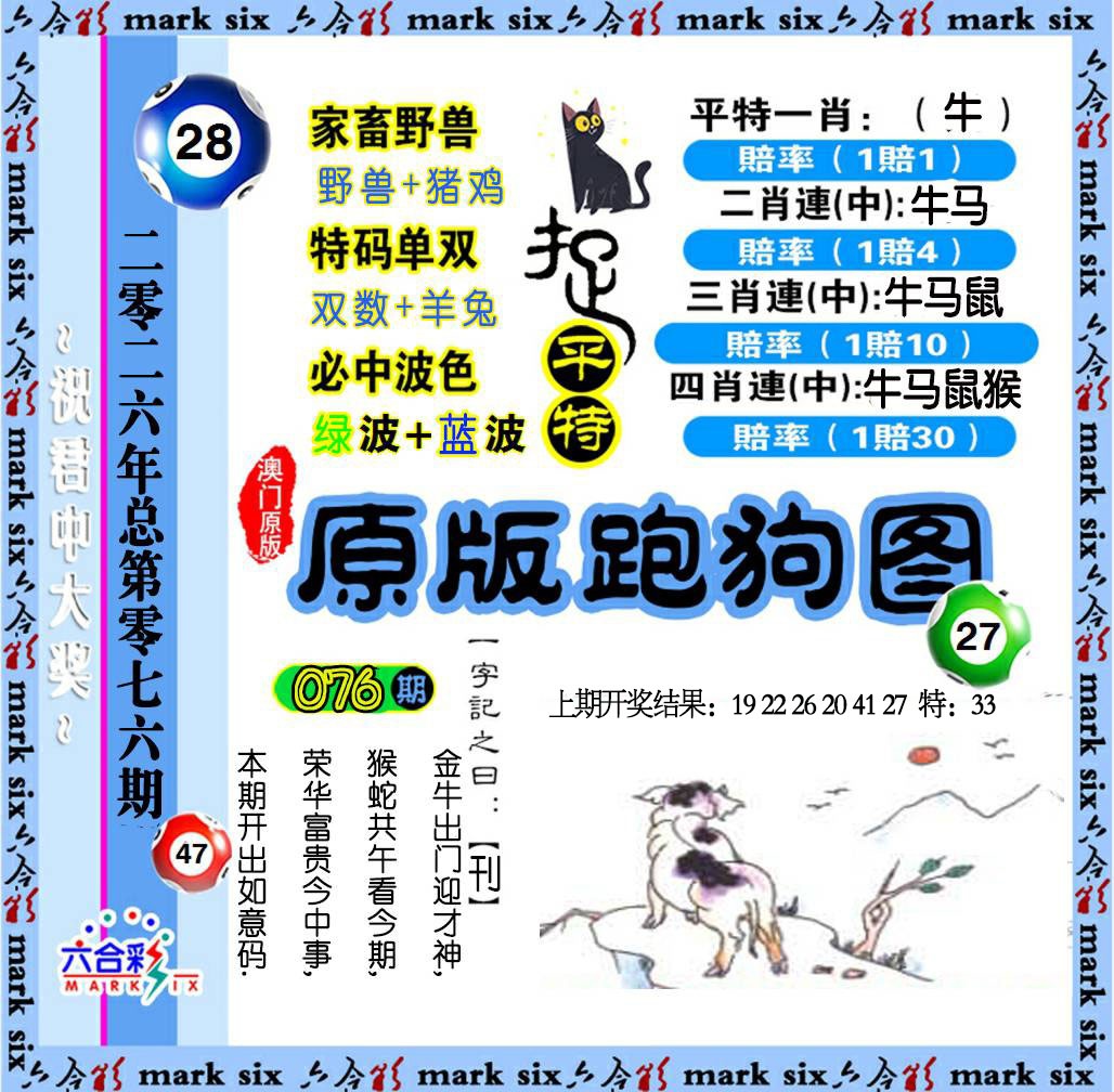 076期原版跑狗图[图]